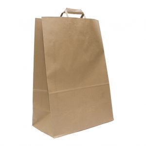 Bolsa de papel con manija KP7 kraft manija plana
